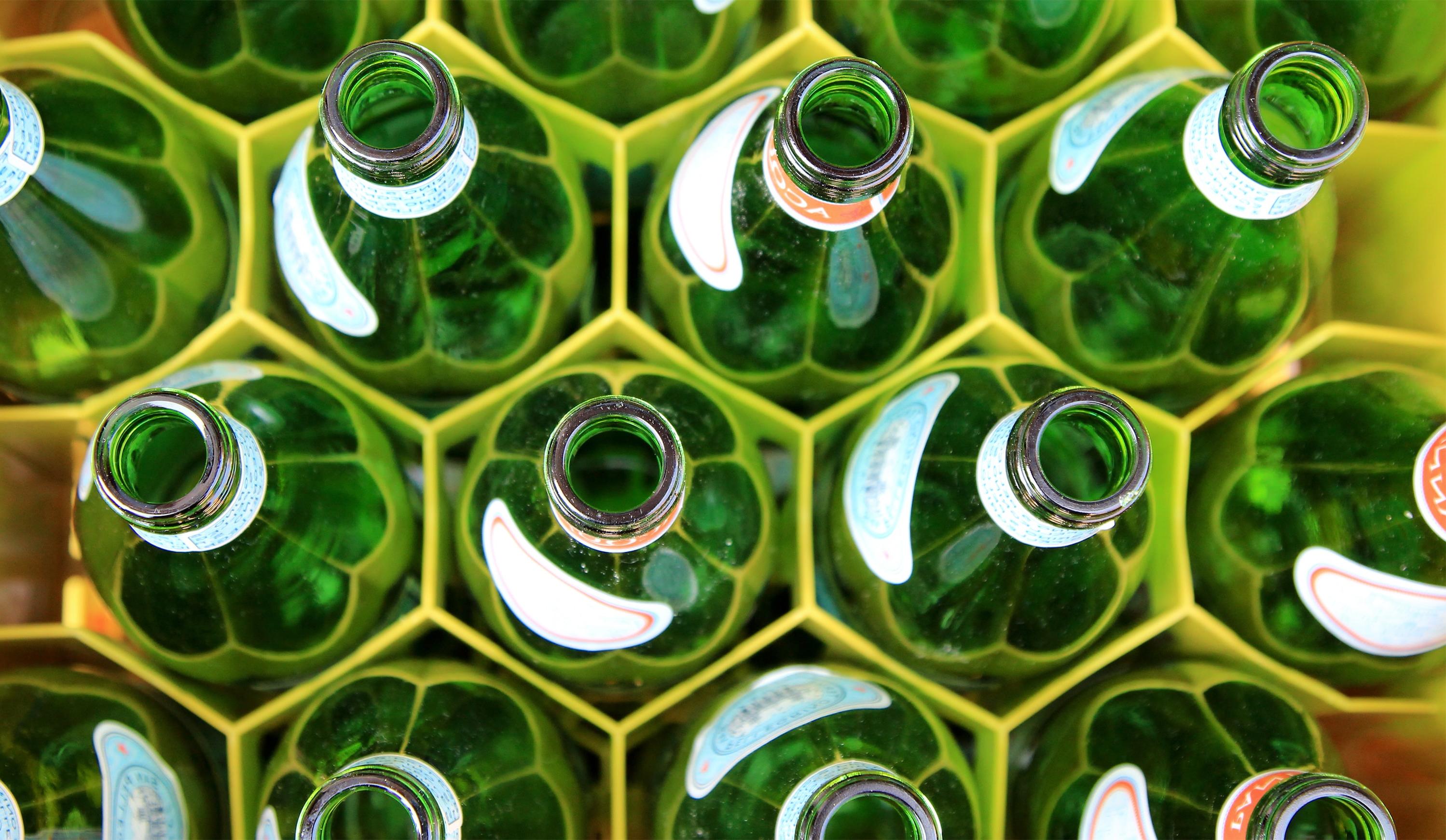 glass bottles