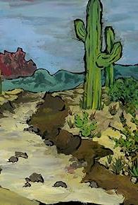 Cactus desert painting