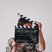 person with clapboard